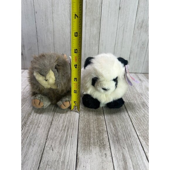 Vtg Puffkins Nutty Squirrel & Peter The Panda Bear Plush Stuffed Toy - Set Of 2 - Picture 9 of 13
